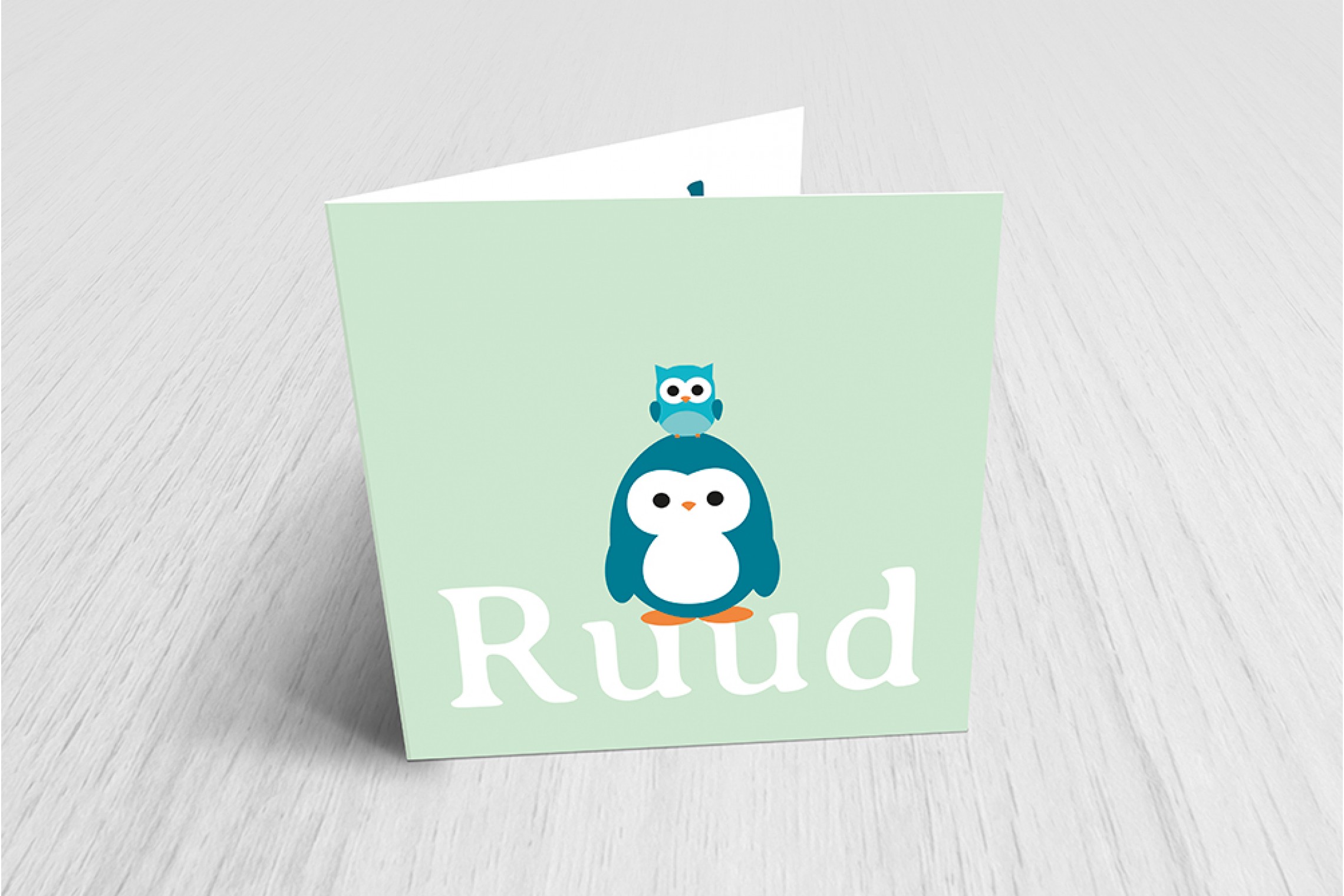 Pinguin met uiltje groen